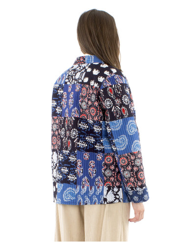 Chaqueta algodon reversible patchwork acolchado...