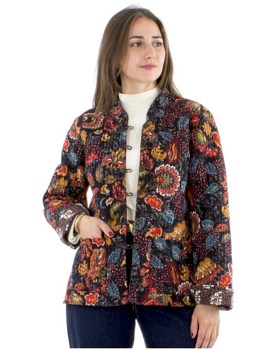 Chaqueta algodon reversible estampado florindie...