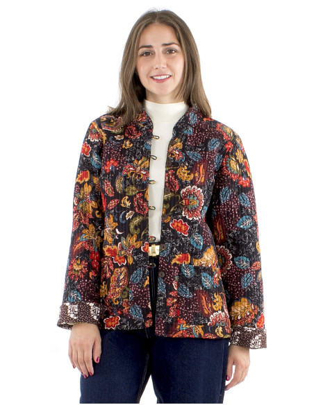 Chaqueta algodon reversible estampado florindie acolchado poliester