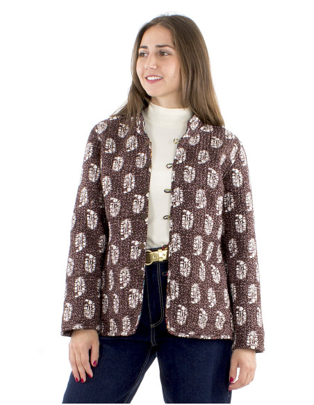 Chaqueta algodon reversible estampado florindie acolchado poliester