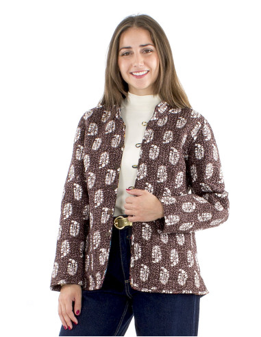 Chaqueta algodon reversible estampado florindie...