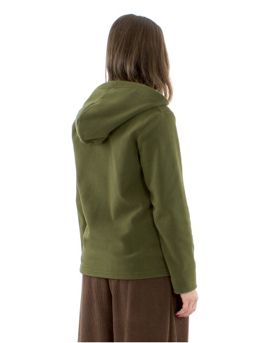 Chaqueta malla poliester polar capucha bordado...