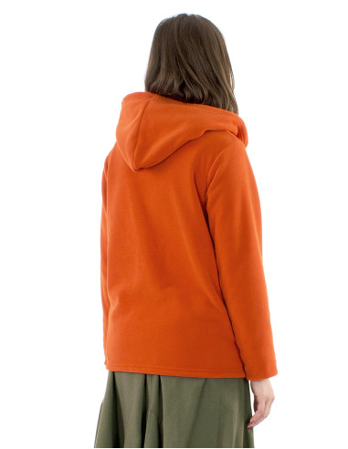 Chaqueta malla poliester polar flores aplicadas