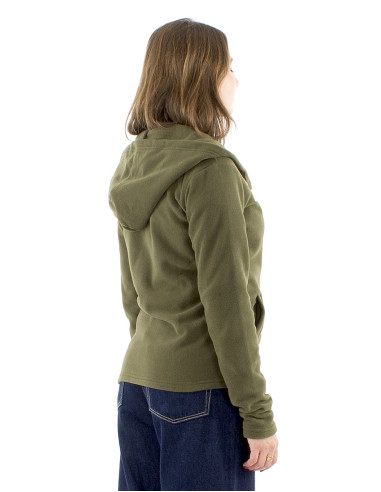 Chaqueta malla poliester polar flores aplicadas