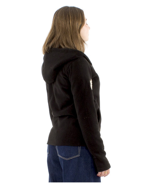 Chaqueta malla poliester polar flores aplicadas