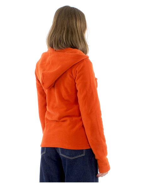 Chaqueta malla poliester polar capucha bordado mandala