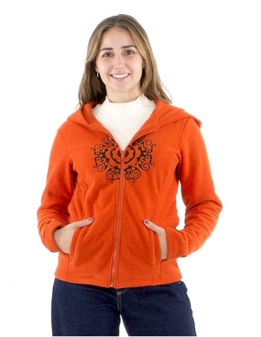 Chaqueta malla poliester polar capucha bordado...