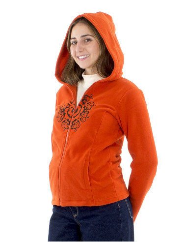 Chaqueta malla poliester polar capucha bordado...