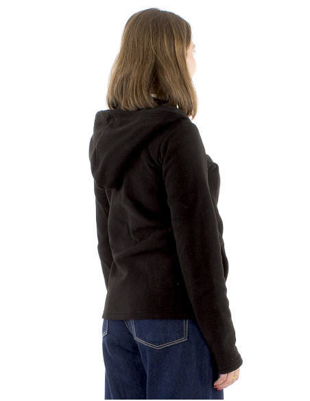 Chaqueta malla poliester polar capucha bordado mandala