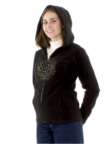 Chaqueta malla poliester polar capucha bordado...