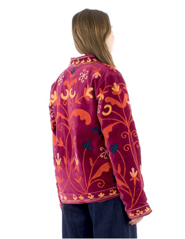 Chaqueta algodon terciopelo corto bordadasuzani...
