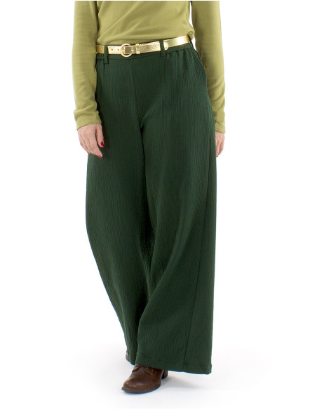Pantalon algodon bolsillos cinturon 1/2 elastico