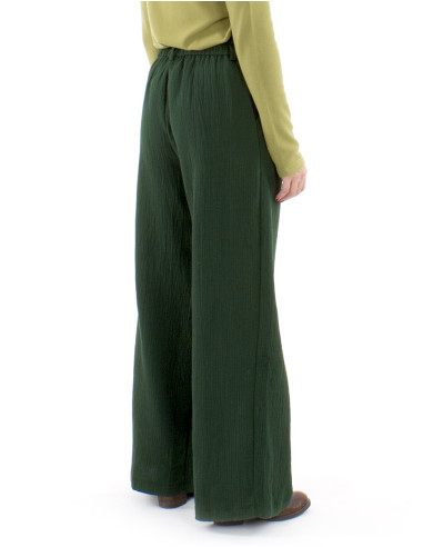 Pantalon algodon bolsillos cinturon 1/2 elastico