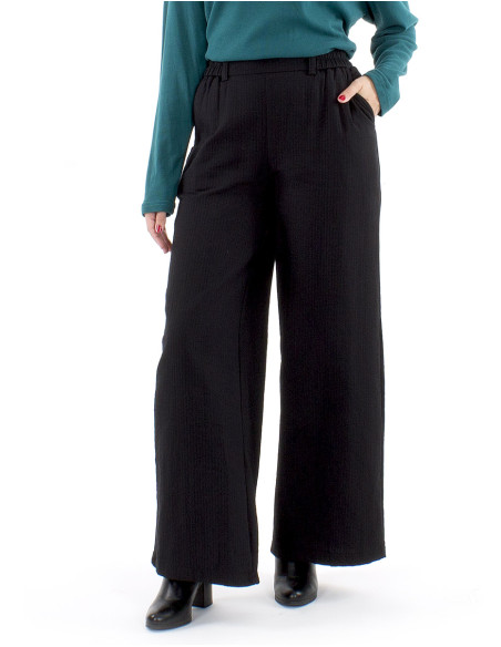 Pantalon algodon bolsillos cinturon 1/2 elastico