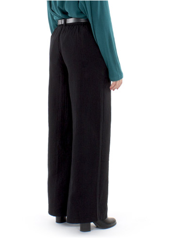 Pantalon algodon bolsillos cinturon 1/2 elastico
