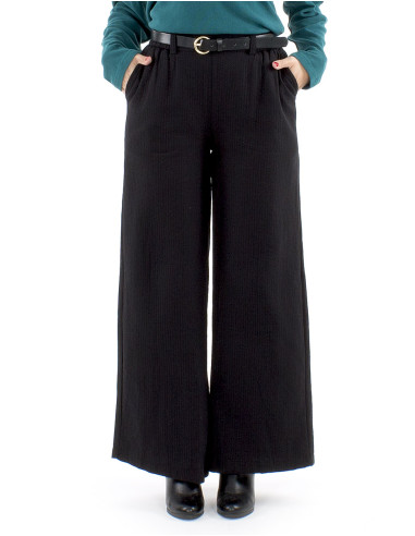 Pantalon algodon bolsillos cinturon 1/2 elastico