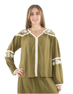 Blusa viscosa bordada mano 2