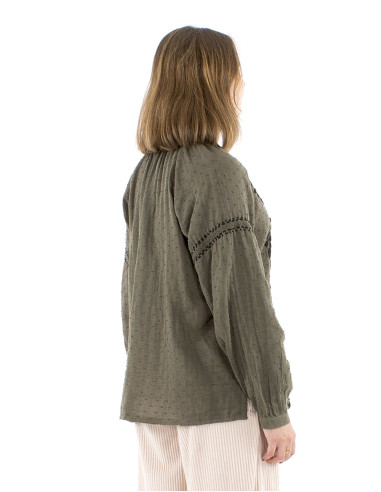Blusa gasa algodon doblada