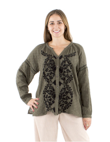 Blusa gasa algodon doblada