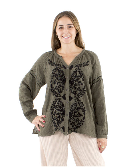 Blusa gasa algodon doblada