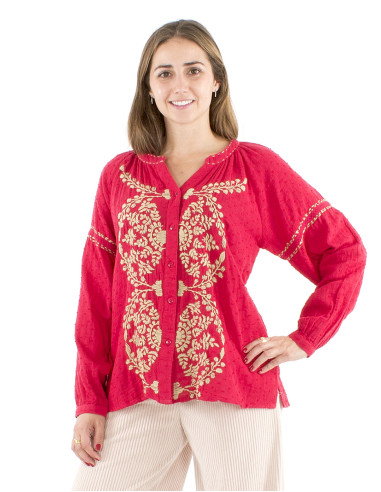 Blusa gasa algodon doblada