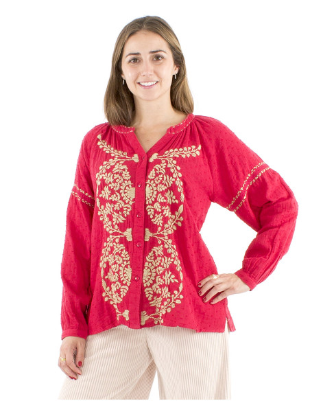 Blusa gasa algodon doblada