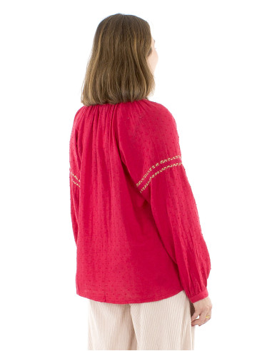 Blusa gasa algodon doblada