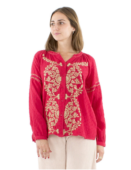 Blusa gasa algodon doblada