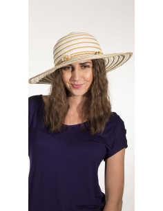 1 Sombrero papel Blancoo ribete Marrón